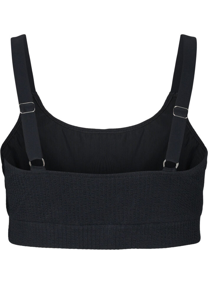 Bikini top med crepe struktur, Black, Packshot image number 1