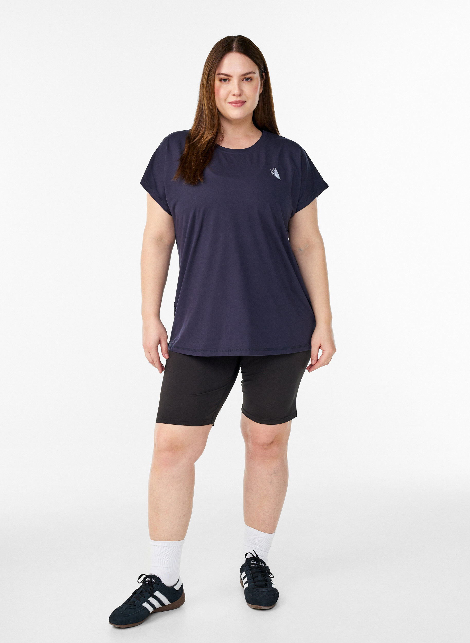 ZizziEnsfarvet tr&aelig;nings t-shirt, Bl&aring;, Model image number 1