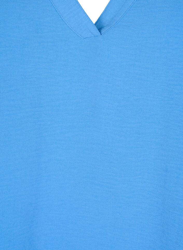 &AElig;rmel&oslash;s top med rynkedetaljer, Bl&aring;, Packshot image number 2