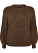 Strikbluse med knapdetalje, Brun, Packshot image number 0