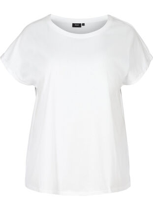 Kortærmet t-shirt i bomuld, Bright White, Packshot image number 0