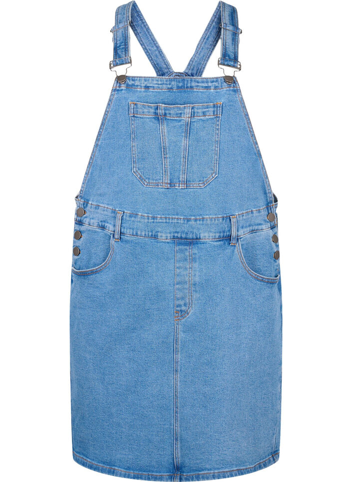 Overalls kjole i denim, Blå, Packshot image number 0