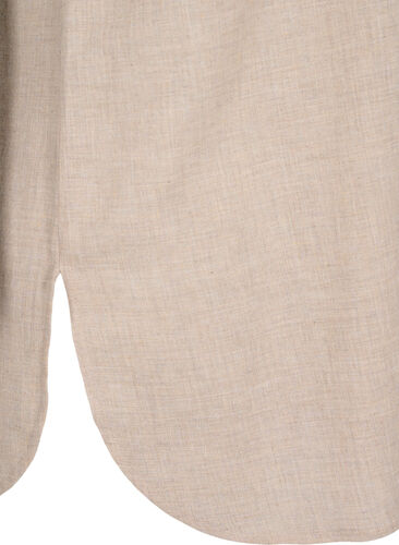 Lang skjorte med 3/4 ærmer og v-udskæring, Simply Taupe, Packshot image number 3
