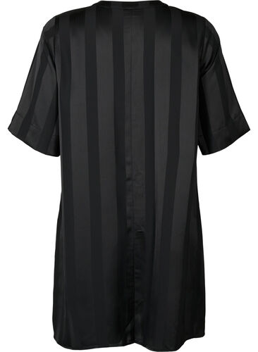 A-formet kjole med striber og 1/2 ærmer, Black, Packshot image number 1