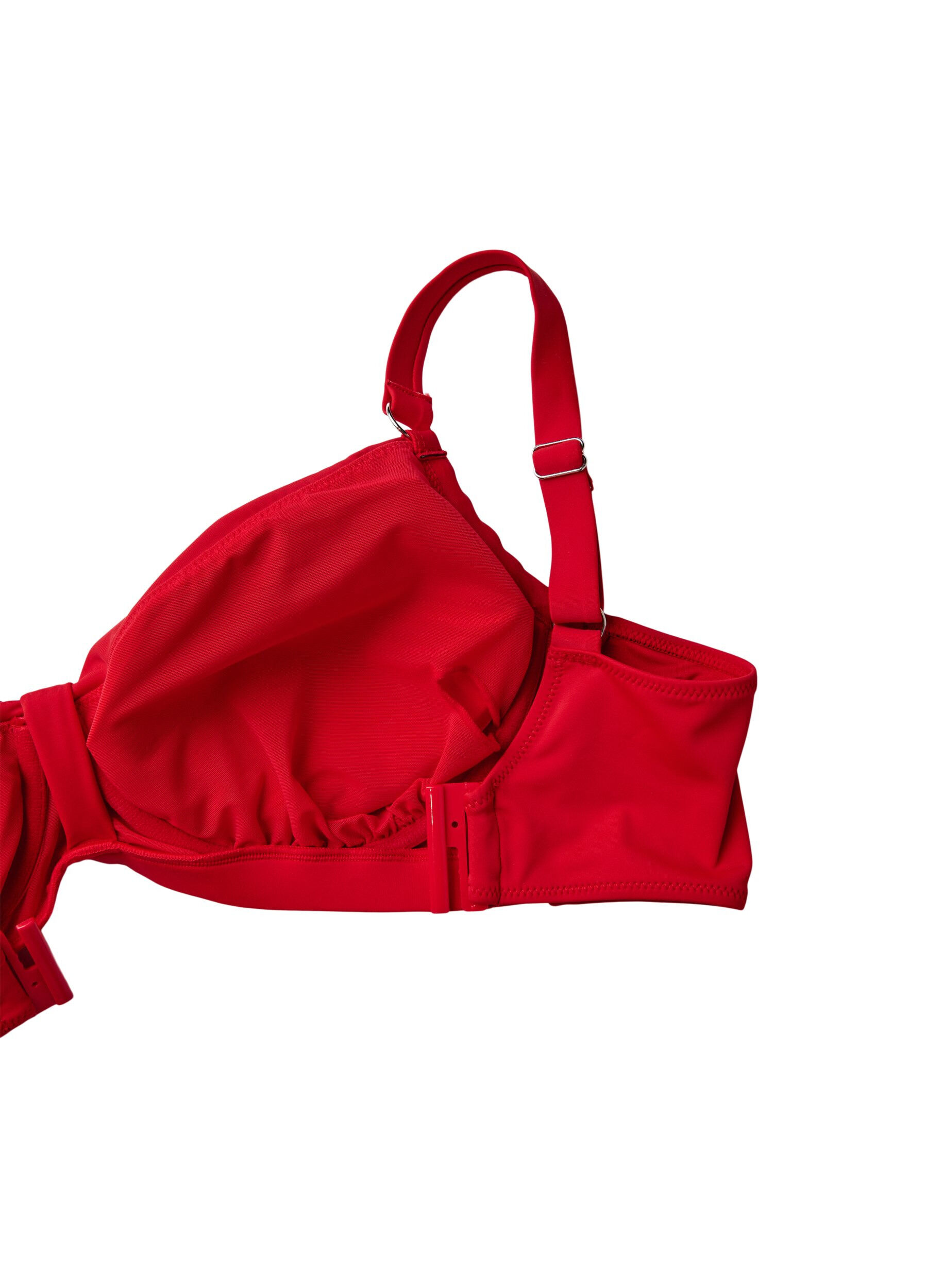 Zizzi Bikini b&oslash;jle bh med draperinger, R&oslash;d, Packshot image number 3