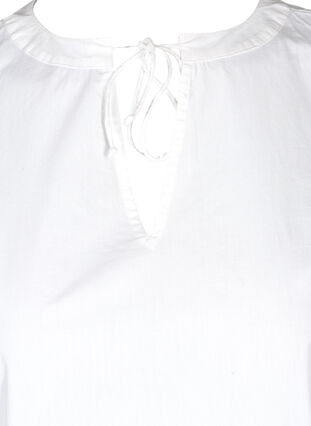 Kort bomulds kjole i a-shape, White, Packshot image number 2