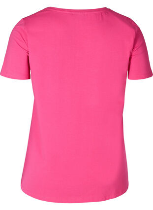 Basis t-shirt med v-hals, Fuchsia Purple, Packshot image number 1