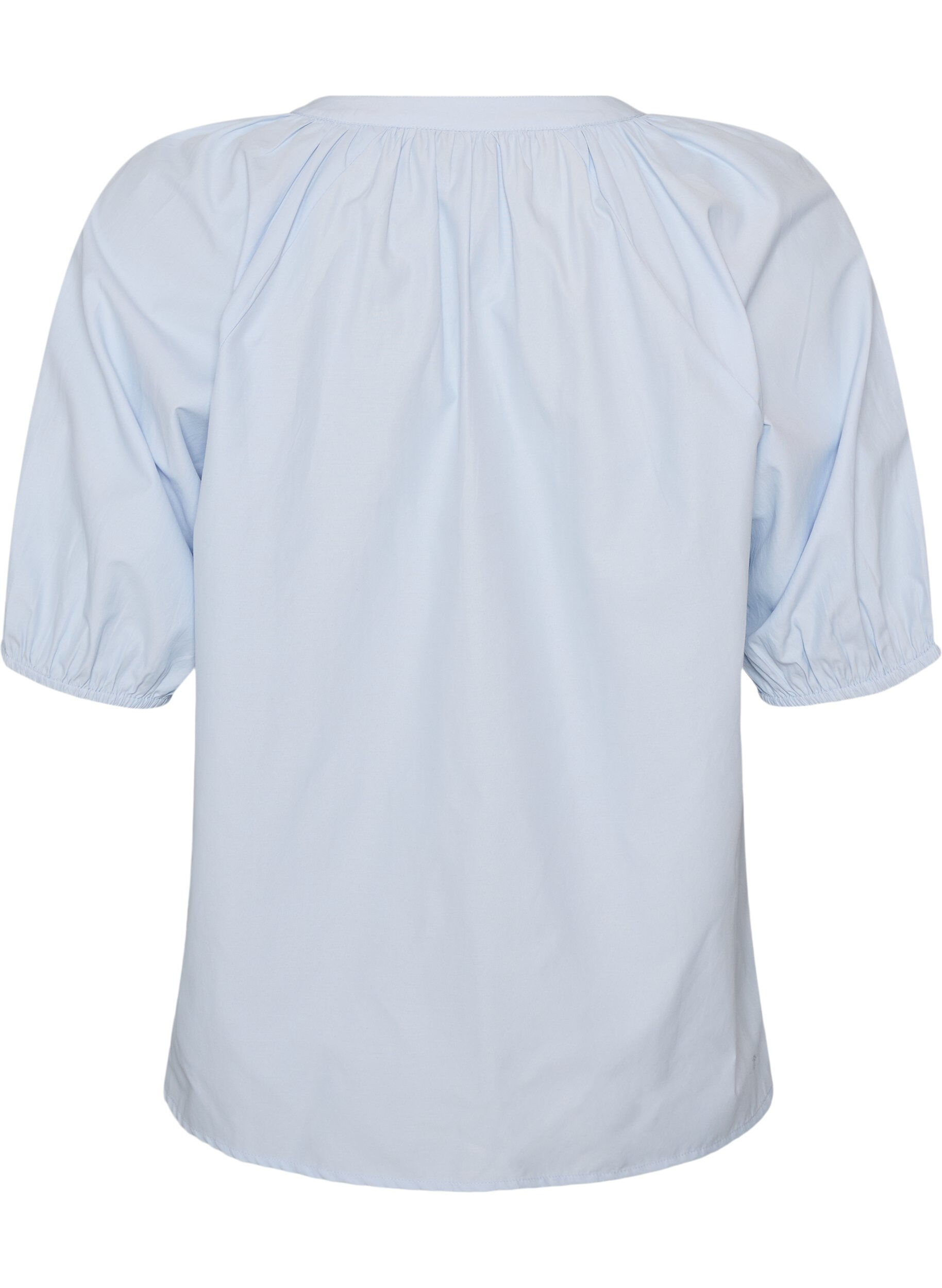 ZizziSkjortebluse med knaplukning og bindeb&aring;nd, Bl&aring;, Packshot image number 1