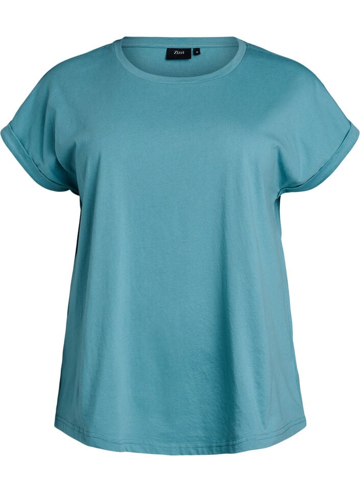 Kort&aelig;rmet t-shirt i bomuldsblanding, Bl&aring;, Packshot image number 0