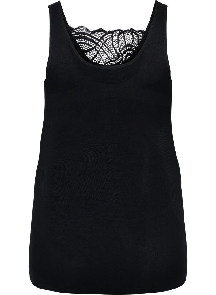 Shapewear top med blondedetalje, Black, Packshot image number 1