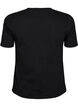 T-shirt i bomuld med b&oslash;lgede kontrastkanter, Sort, Packshot image number 1