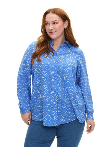 FLASH - Skjorte med prikker, Marina White Dot, Model image number 0