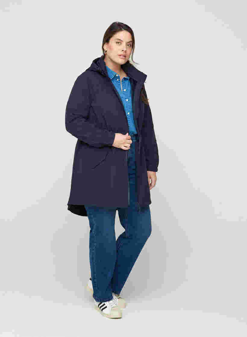 Softshell jakke med hætte, Night Sky solid, Model image number 5