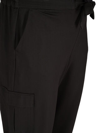 Cargo bukser med store lommer, Black, Packshot image number 2