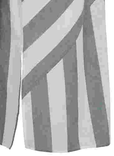 Kortærmet bomulds skjortekjole med striber, Thyme Stripe, Packshot image number 3