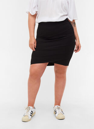 Kort tætsiddende nederdel, Black, Model image number 2