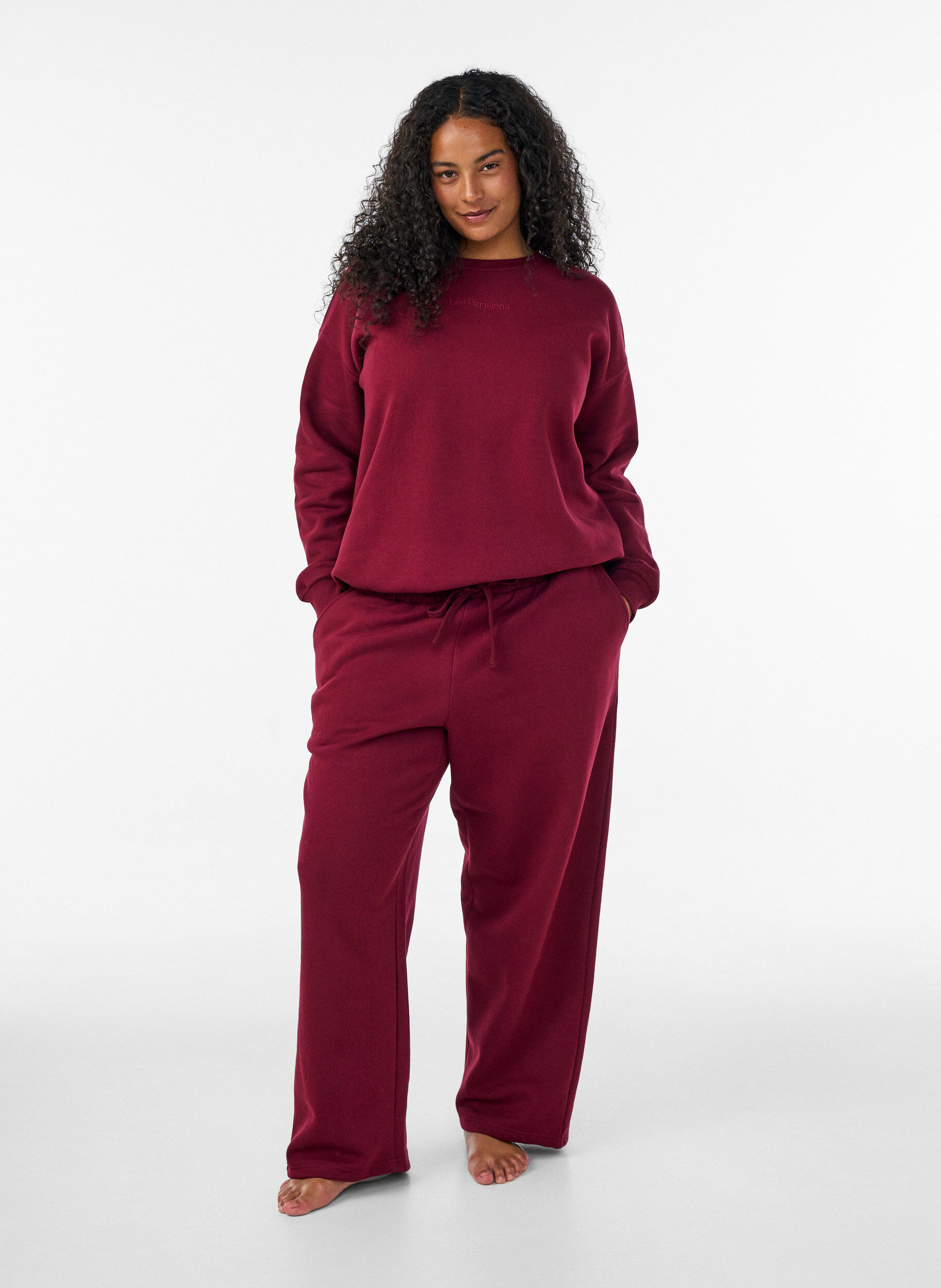 ZizziSweatpants med lommer, R&oslash;d, Model image number 0
