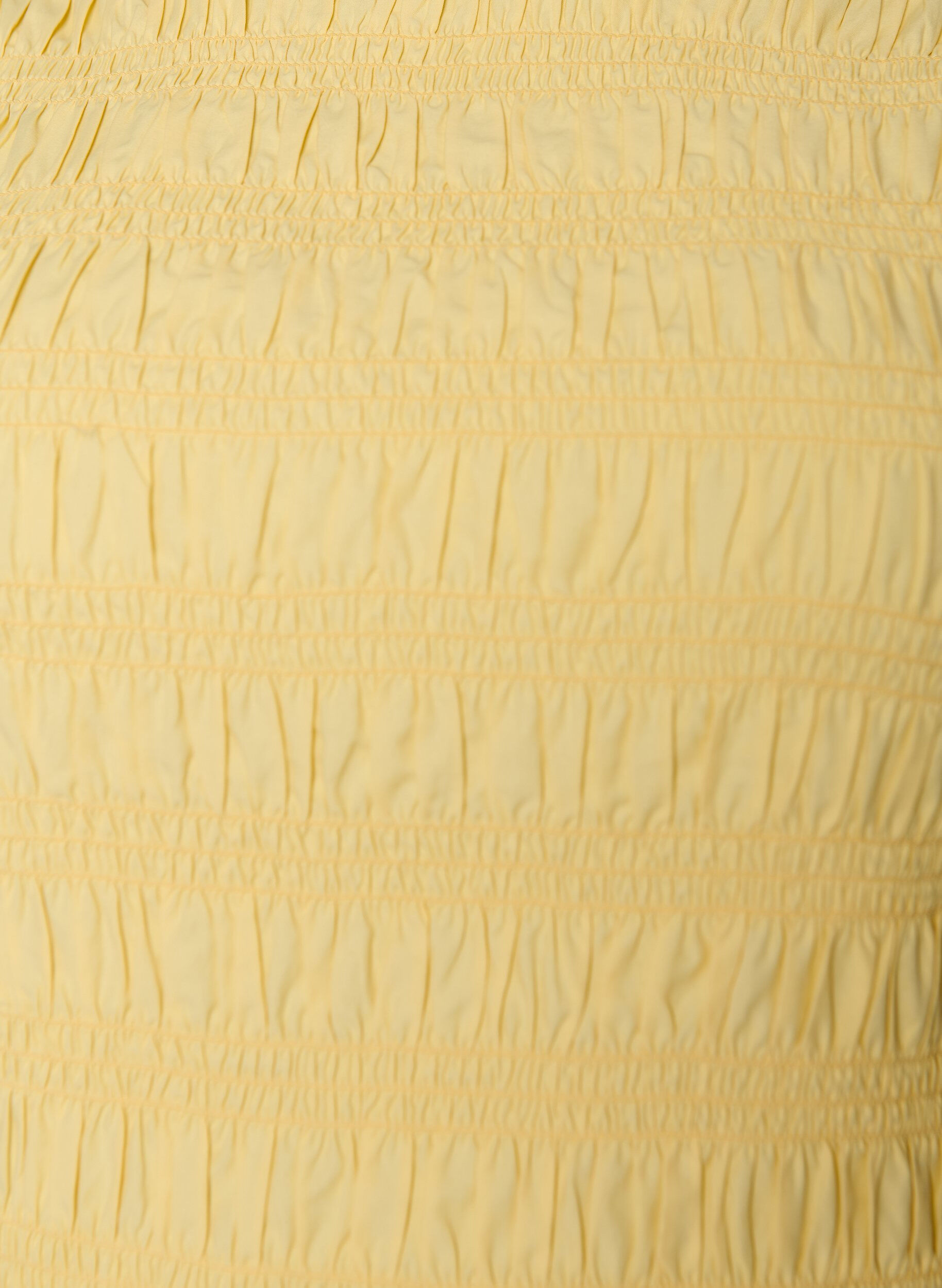 ZizziSmockbluse med fl&aelig;sekant og b&aring;dhals, Gul, Packshot image number 2