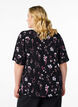 Blomstret bluse med korte &aelig;rmer, Sort, Model image number 2