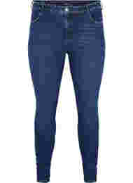 Super slim Amy jeans med nitter, Dark blue