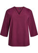 Bluse med 3/4 &aelig;rmer, M&oslash;rk Bordeaux, Packshot image number 0