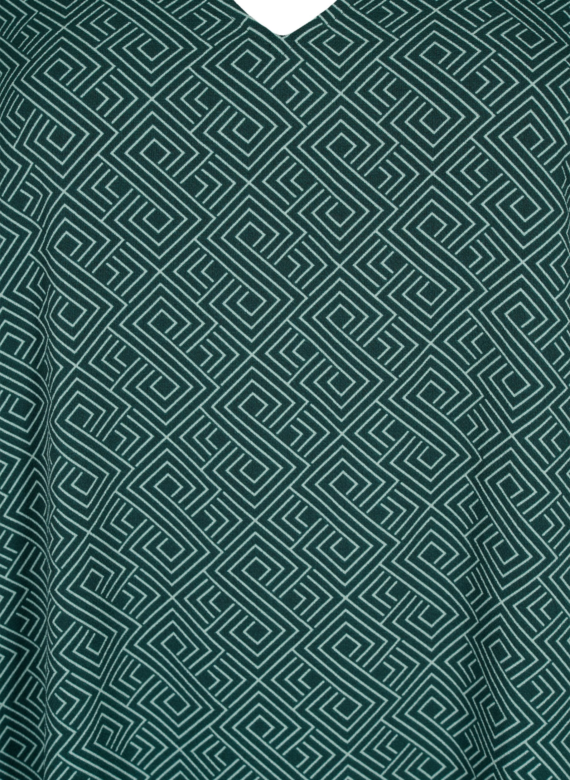 Zizzi V-hals kjole med print, Scarab Graphic AOP, Packshot image number 2