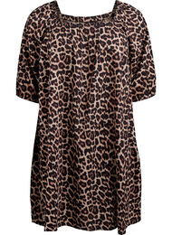 Strandkjole i viskose med print, Beige