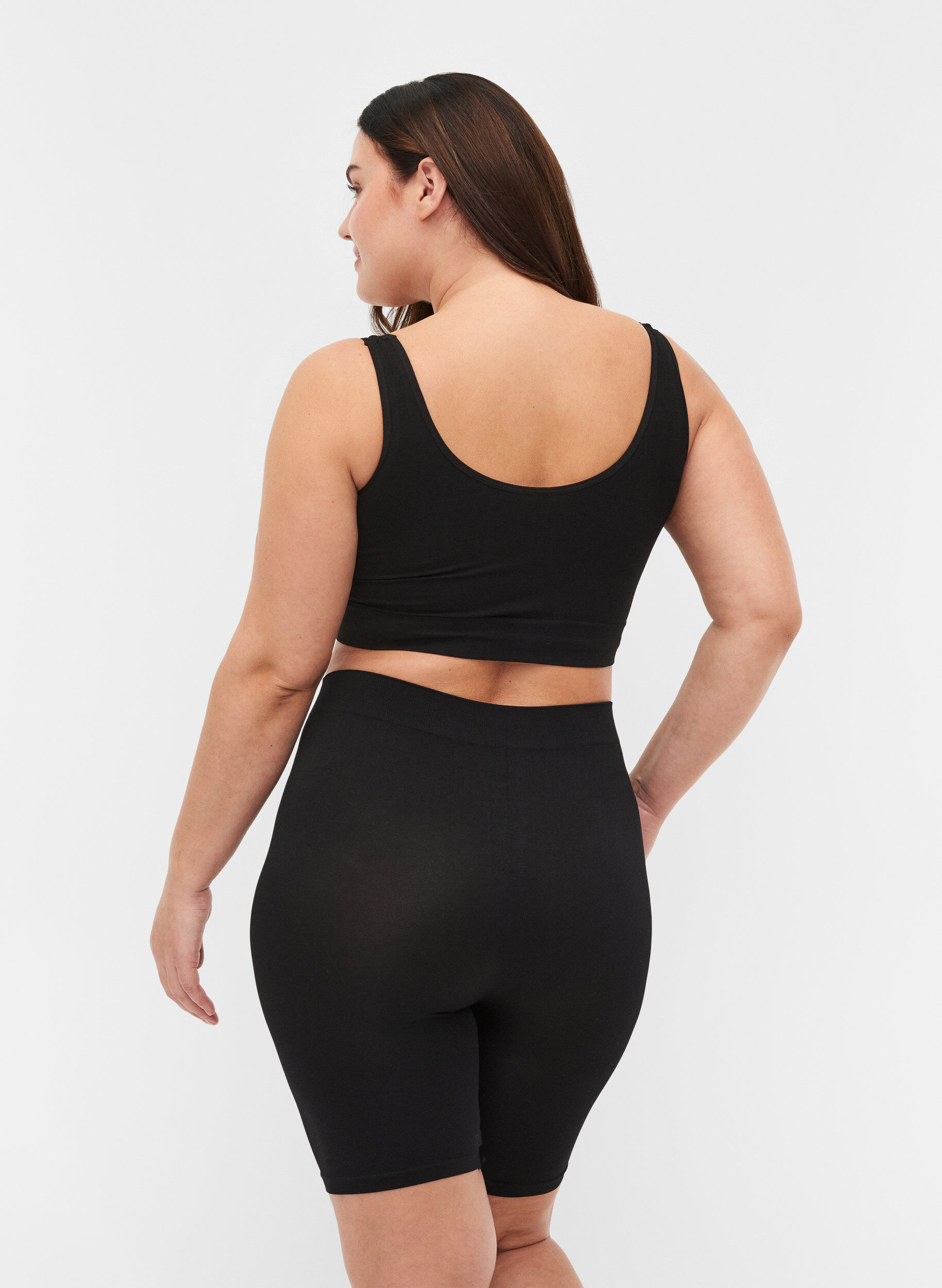 Zizzi Seamless cykelshorts, Black, Model image number 1