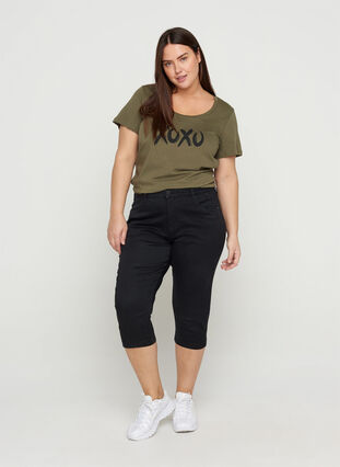 Kortærmet bomulds t-shirt med a-form, Ivy Green XOXO, Model image number 2