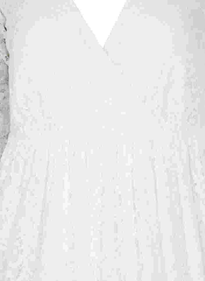 Blonde brudekjole med 3/4 ærmer, Star White, Packshot image number 2