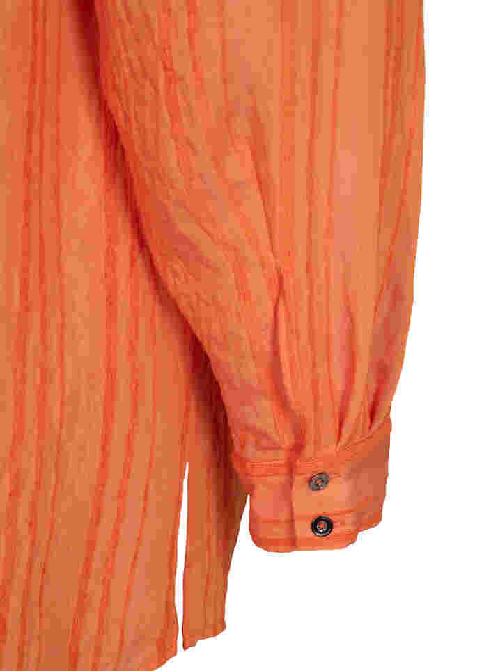 Lang stribet skjorte med lange ærmer, Harvest Pumpkin, Packshot image number 3