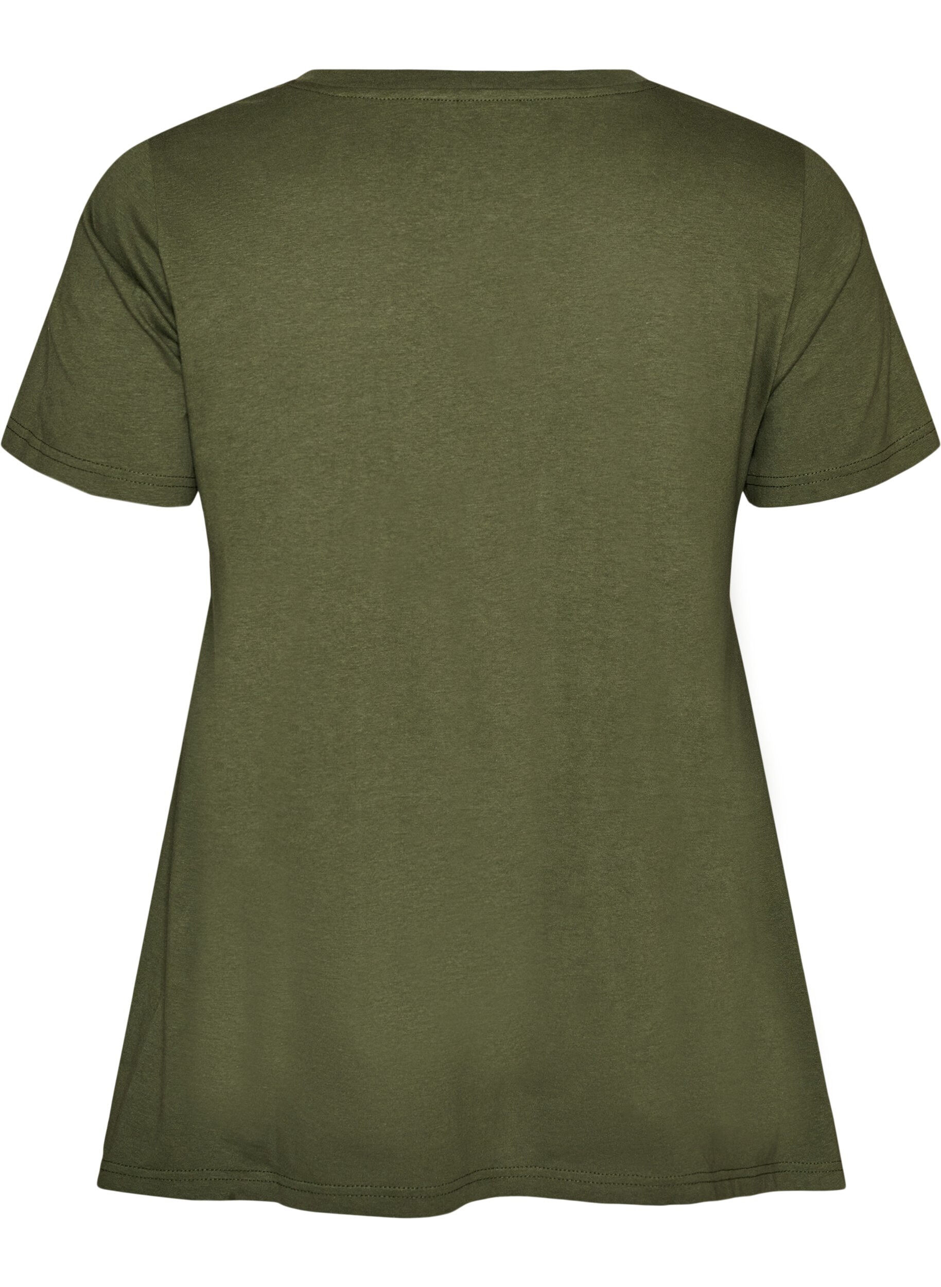 ZizziT-shirt med rund hals og A-facon, Gr&oslash;n, Packshot image number 1