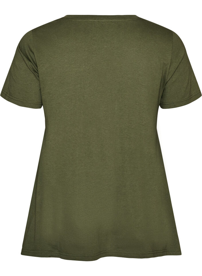 T-shirt med rund hals og A-facon, Gr&oslash;n, Packshot image number 1