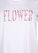 Bomulds t-shirt med tekstprint, B. White w. Flower, Packshot image number 2