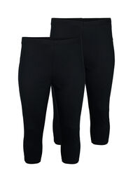 FLASH - 2-pak 3/4 leggings, Black/Black