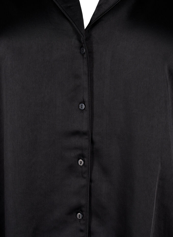 Natskjorte i satin, Black, Packshot image number 2
