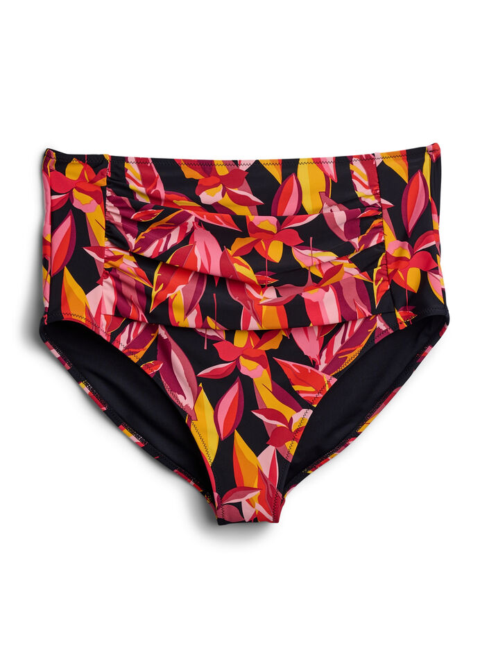 Bikini trusse med print og h&oslash;j talje, R&oslash;d, Packshot image number 0
