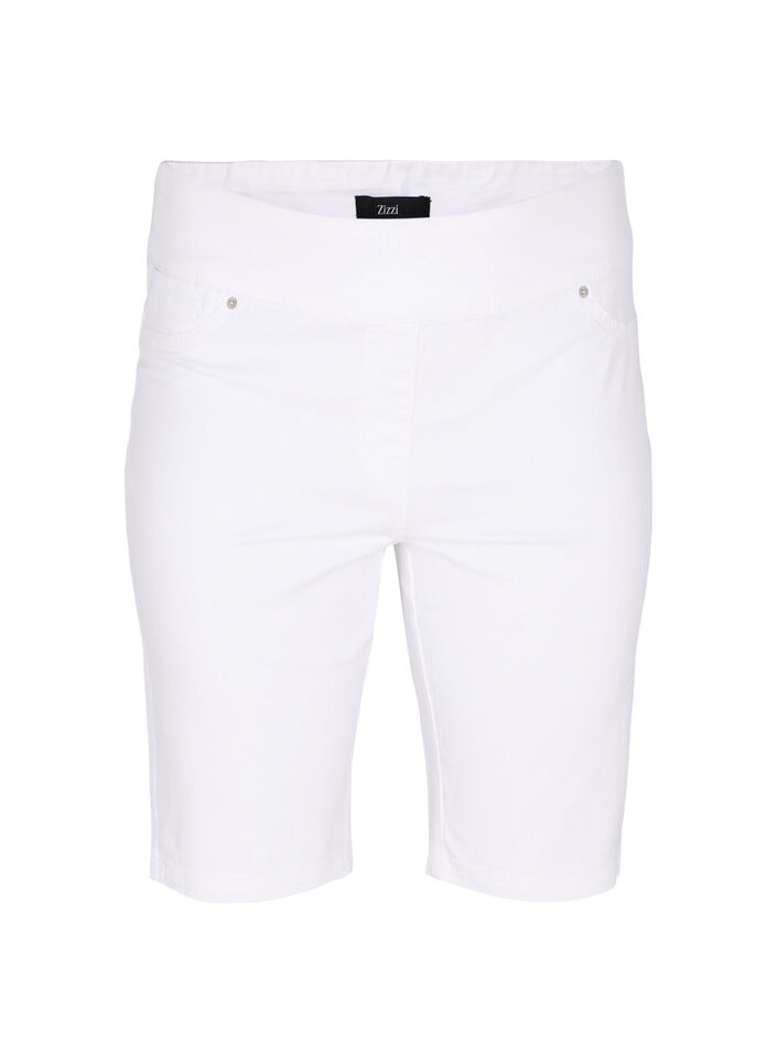 Tætsiddende shorts med baglommer, White, Packshot image number 0
