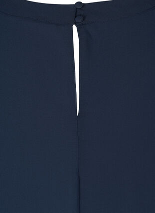 Lang chiffon bluse med 3/4 ærmer, Navy Blazer, Packshot image number 2