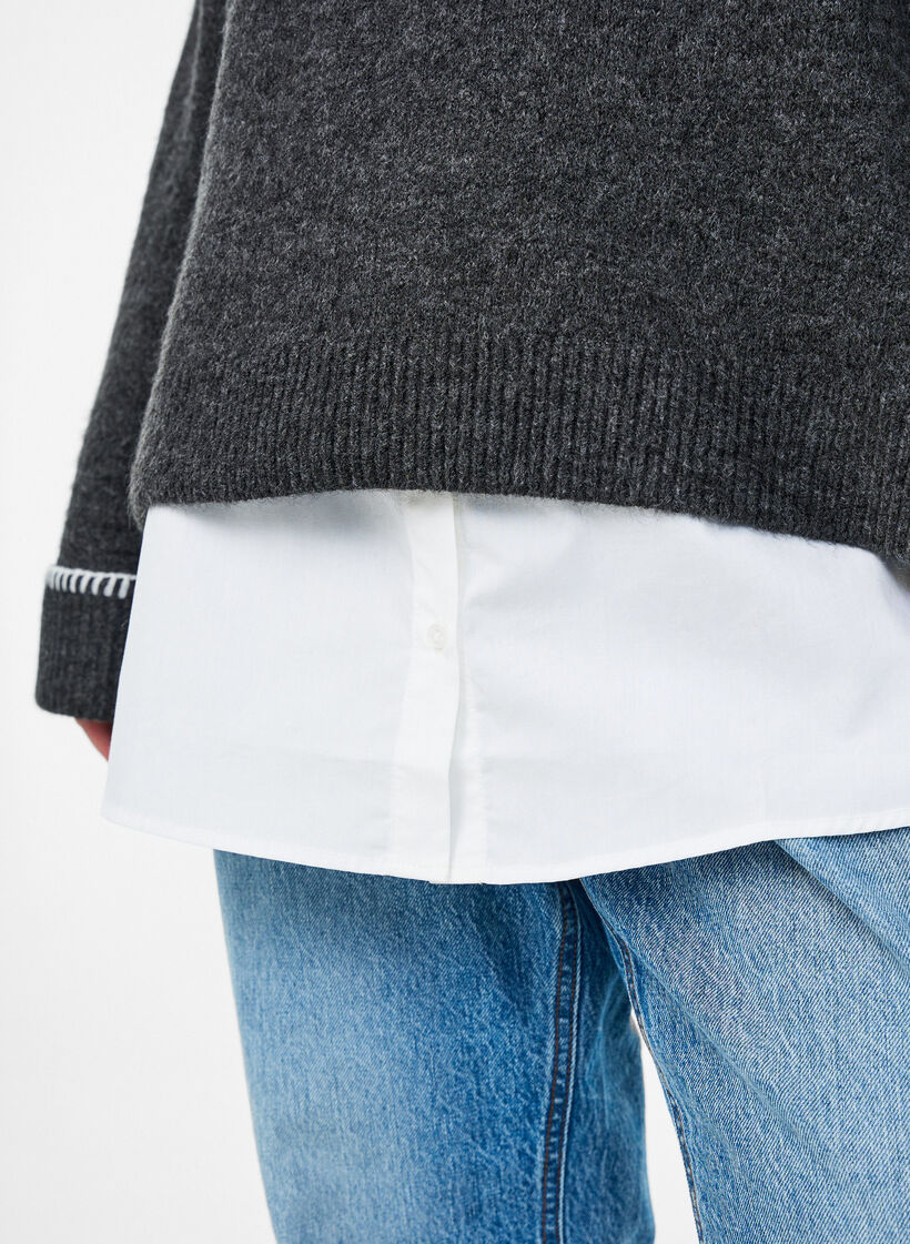 Skjorteforlænger i 100% bomuld, Hvid, Model image number 3