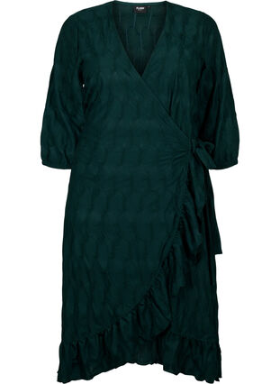 FLASH - Wrap kjole med 3/4 ærmer, Scarab, Packshot image number 0