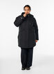 Vandafvisende parka med h&aelig;tte og funktionelle detaljer, Sort, Model image number 1