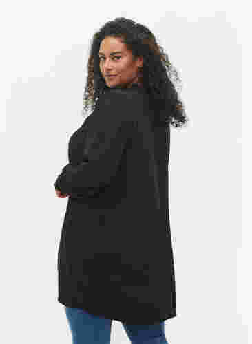 Tunika med flæsekrave og lange ærmer, Black, Model image number 1