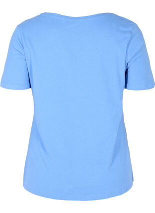 Ensfarvet basis t-shirt i bomuld, Ultramarine, Packshot image number 1
