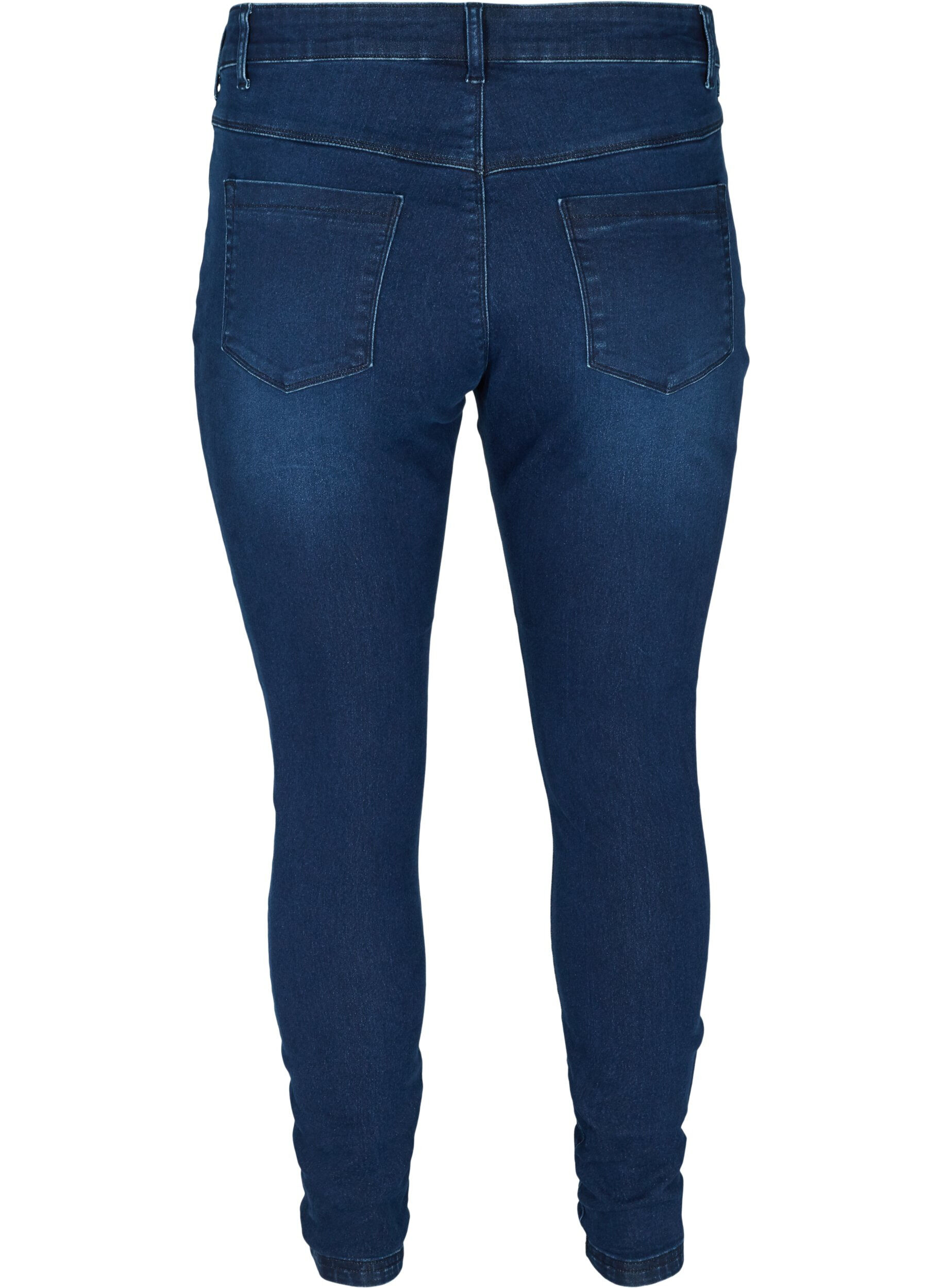 Zizzi Jeggings i bomuldsblanding, Dark blue denim, Packshot image number 1