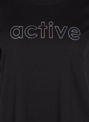 Bomulds trænings t-shirt med tryk, Black Lights Active, Packshot image number 2