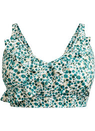 Bikini bh med print og fl&aelig;sedetaljer, Gr&oslash;n