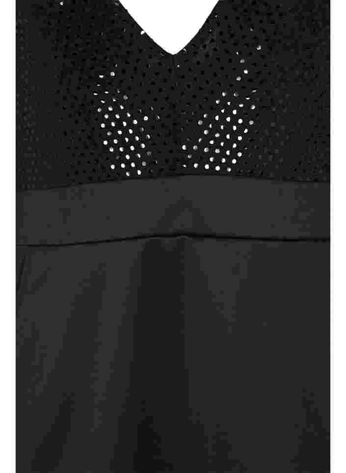 Tætsiddende kjole med glitterstruktur, Black, Packshot image number 2
