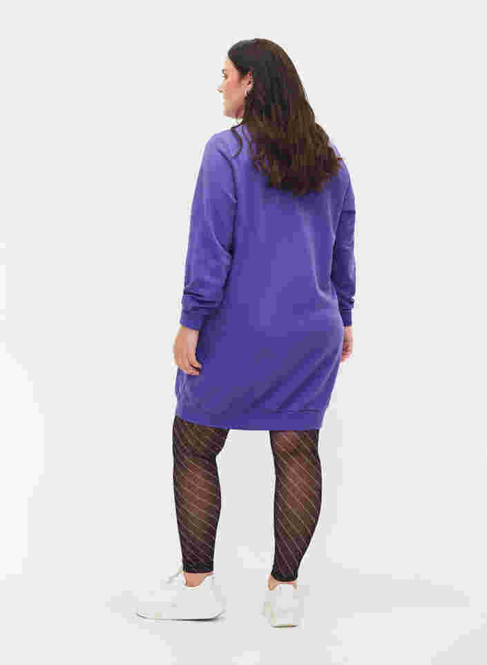 Mesh leggings med print, Black AOP, Model image number 1