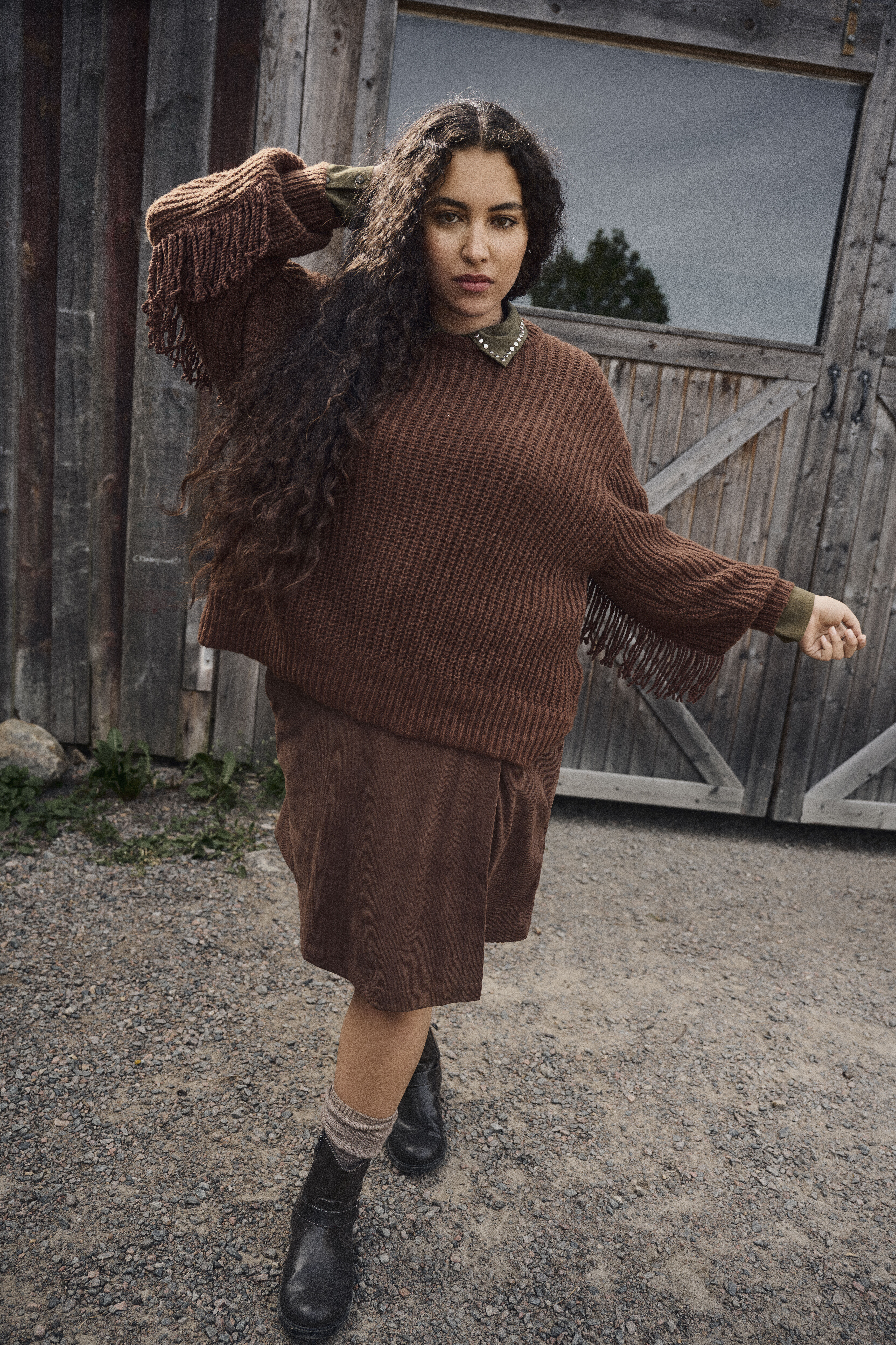 Zizzi Strik med frynser, , Model